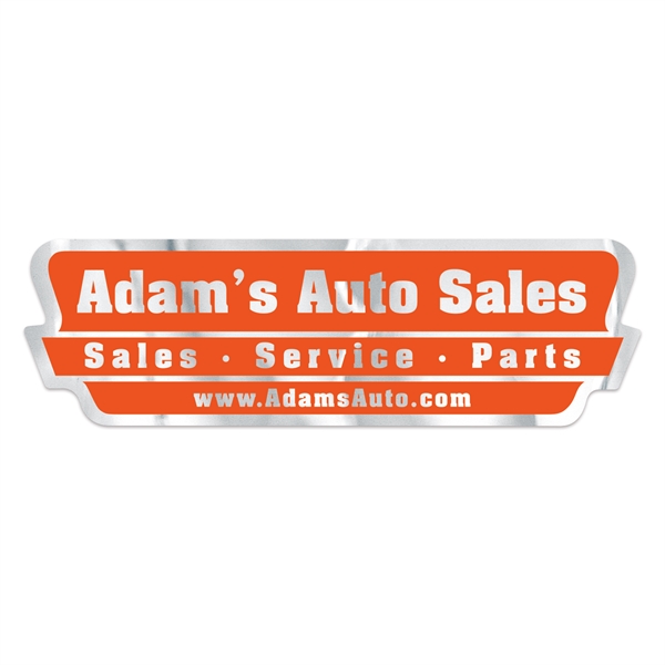 Stock Step Rectangle Chrome Polyester Car-Cals Decal (1