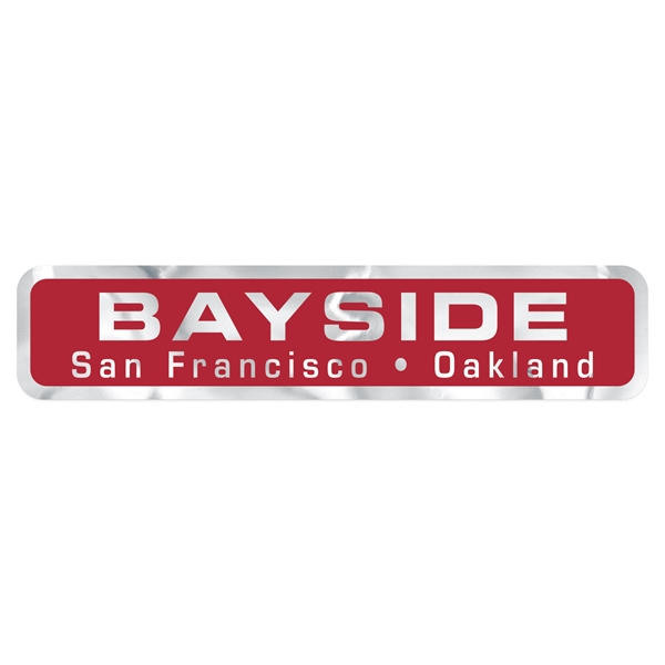 Stock Rectangle Chrome Polyester Car-Cals Decal (1 1/4"x5