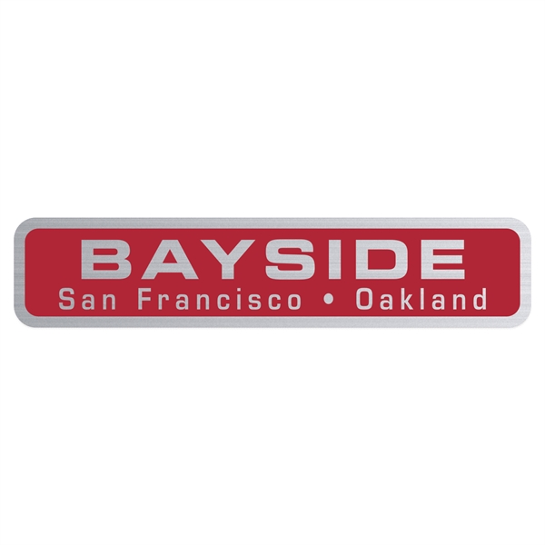 Stock Rectangle Brushed Chrome Car-Cals Decal (1 1/4"x5