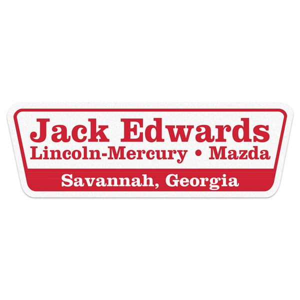 Custom Stock Trapezoid White Reflective Car-Cals Decal (1 7/8"x5