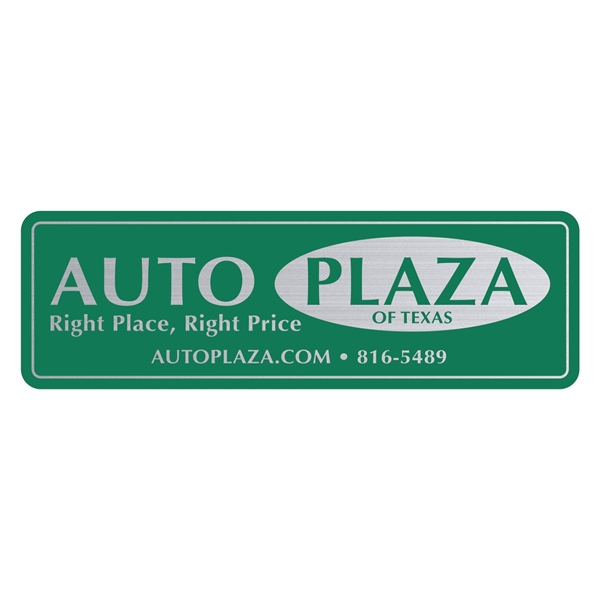 Stock Pointed Rectangle Brushed Chrome Car-Cals Decal (1