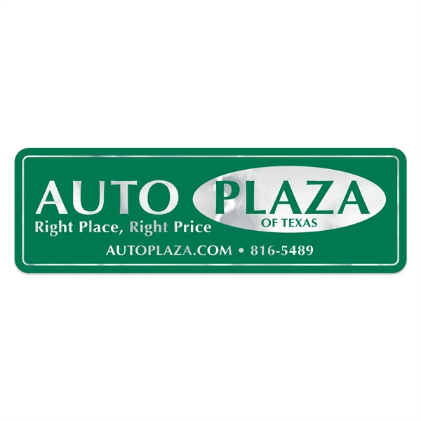 Stock Pointed Rectangle Chrome Polyester Car-Cals Decal (1