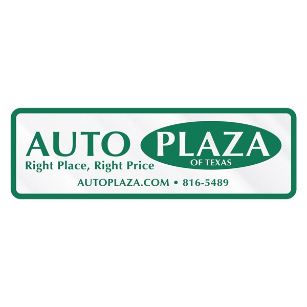 Stock Pointed Rectangle Clear Polyester Car-Cals Decal (1
