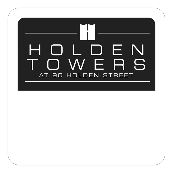 Square White Vinyl Numbered Outside Parking Permit Decal