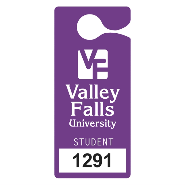 Custom Plastic 23 pt. Numbered Hanging Parking Permit (3" x 6 3/4")