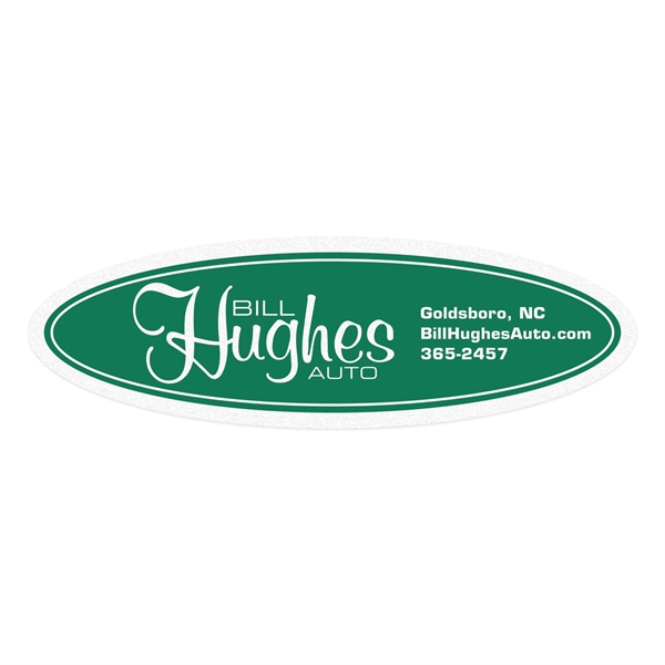 Stock Oval White Reflective Car-Cals Decal (1 1/2"x4 3/4")