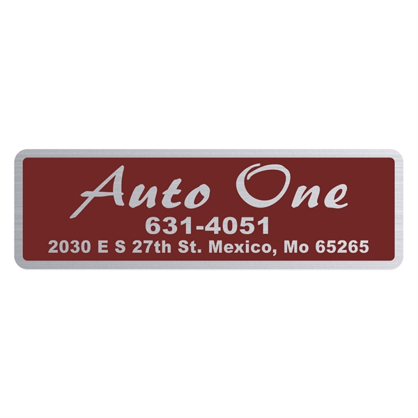 Stock Rectangle Brushed Chrome Car-Cals Decal (1 3/4"x5