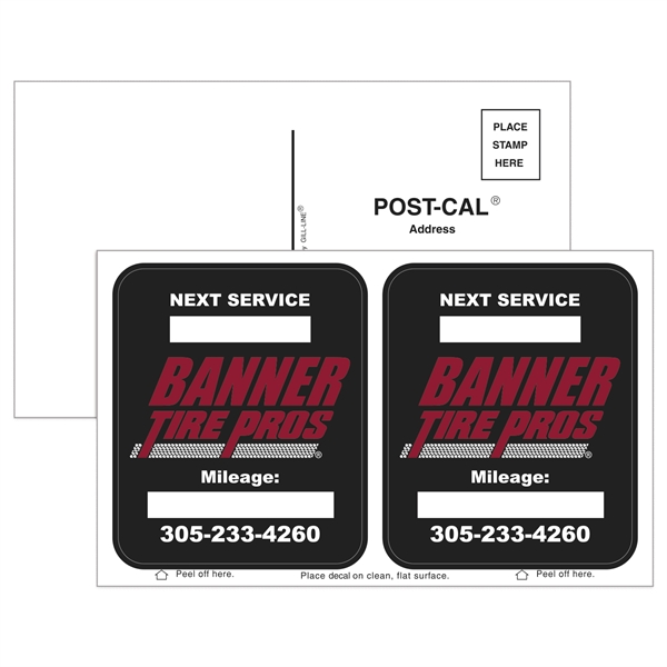 Post-CalsA® Postcard w/ 2 White Vinyl Rounded Corner Static
