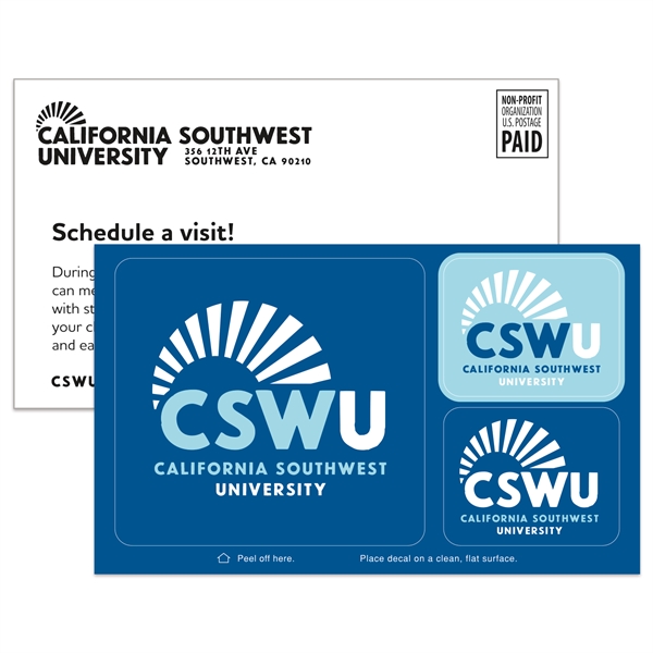 3 Rounded Corner Rectangles Vinyl Post-Cals Decal Postcard