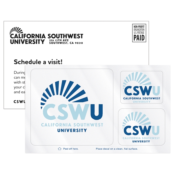 3 Rounded Corner Rectangles Vinyl Post-Cals Decal Postcard