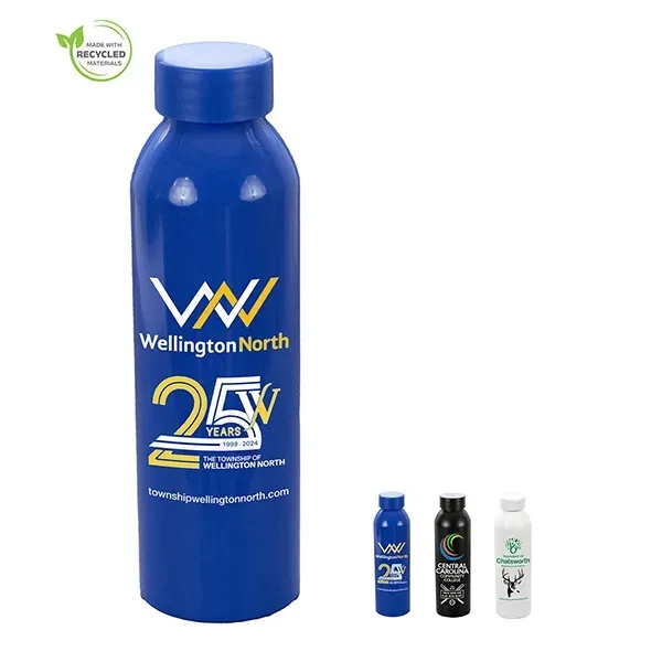Streamliner 22 OZ Recycled Aluminum Bottle With Screw-On Lid