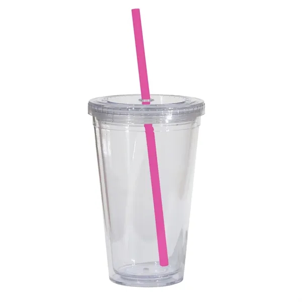 Double Wall 16 Oz Tumbler - Clear