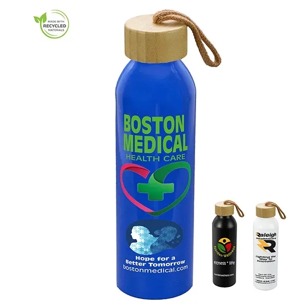 Whitney 22oz Recycled Aluminum Bottle With a Bamboo Lid