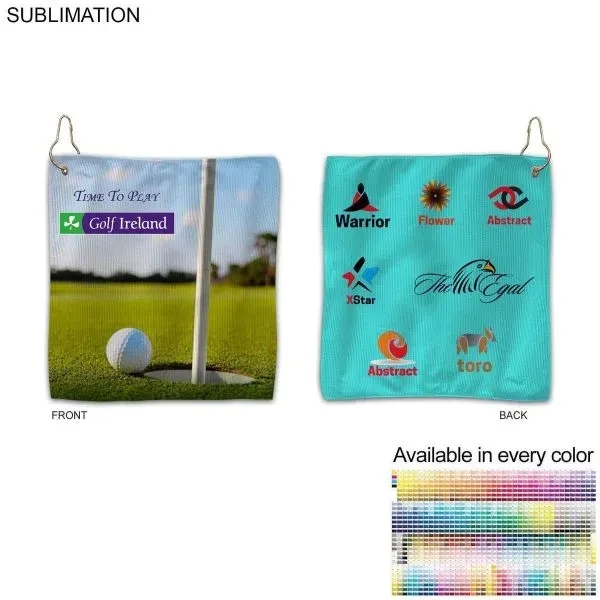 Colored Microfiber Dri-Lite Terry Golf Towel, 12X12