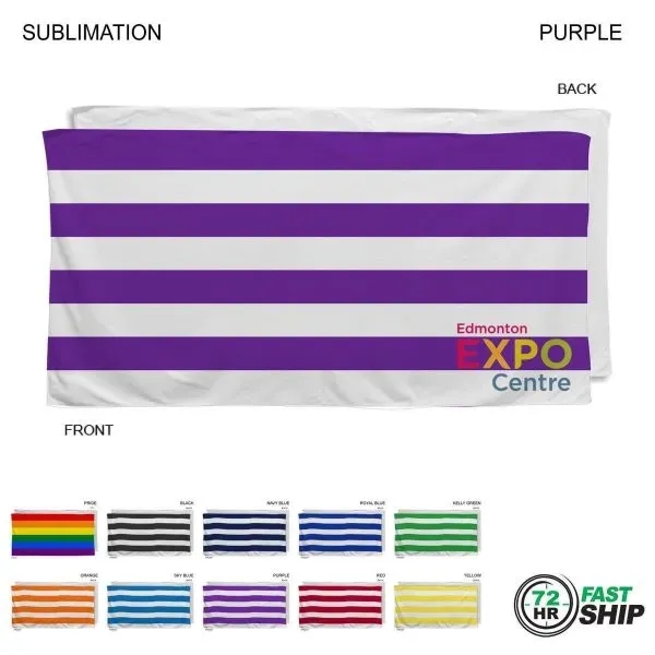 72 Hr Fast Ship - Cabana Stripe Dri-Lite Terry Beach Towel