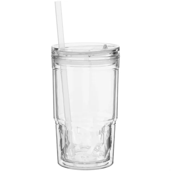 16 oz Clarity Acrylic Coffee Travel Tumbler with Straw