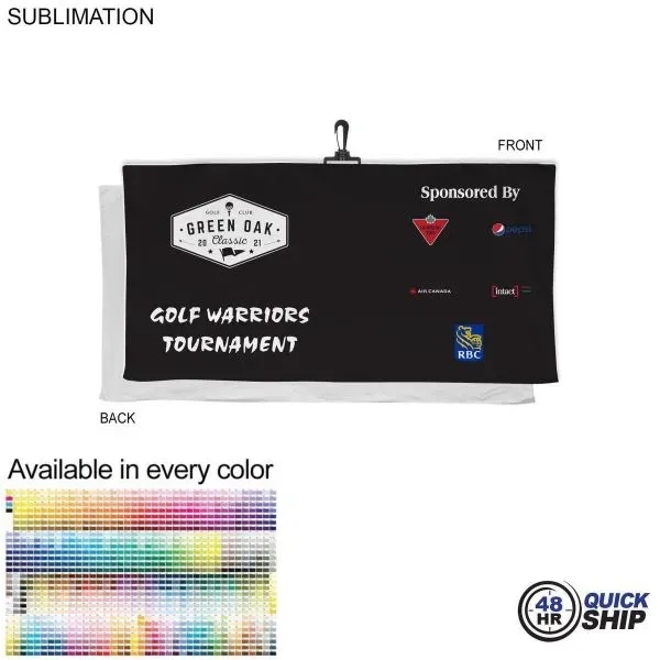 48 Hr Quick Ship - Oversized Golf Towel In Soft Velour Terry