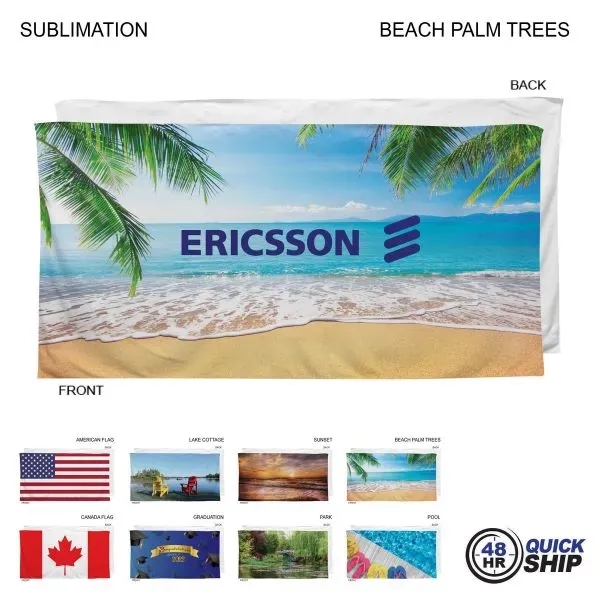 48 Hr Quick Ship - Stock Design Sublimated Beach Towel 30X60
