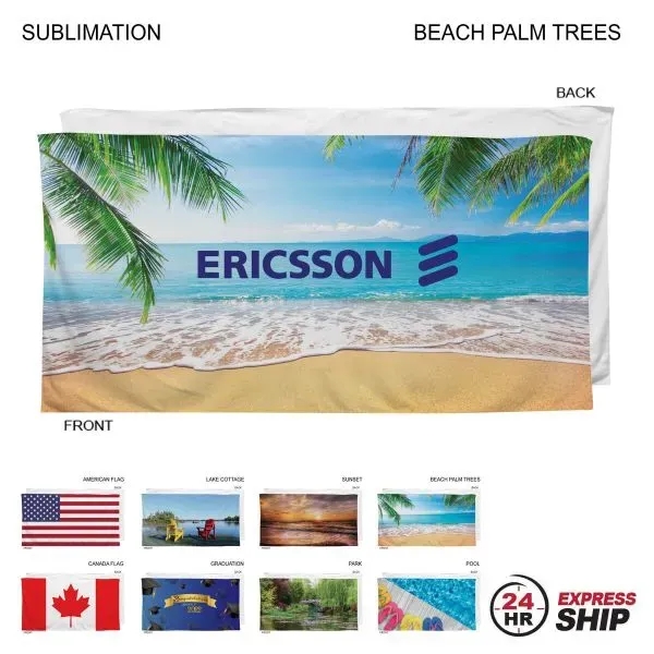24 Hr Express Ship - Stock Design, Velour Terry Beach Towel