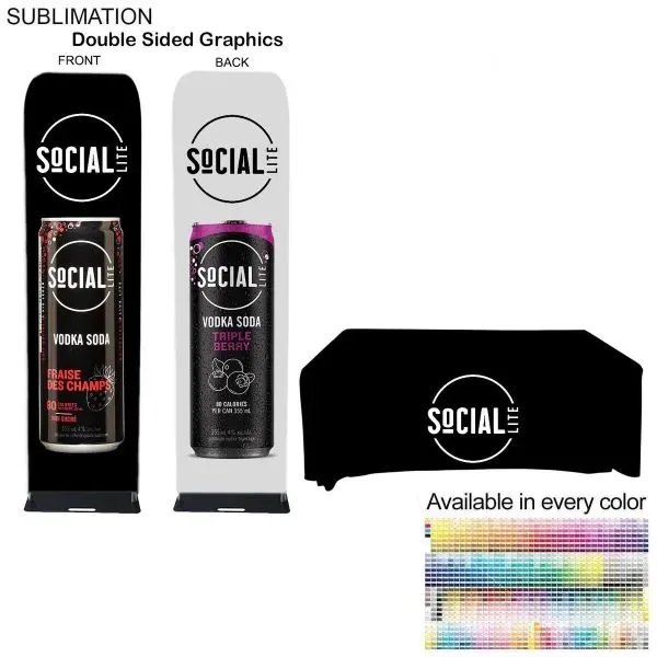 Event Package, 2'W Fabric Banner Steel Base & 6' Tablecloth