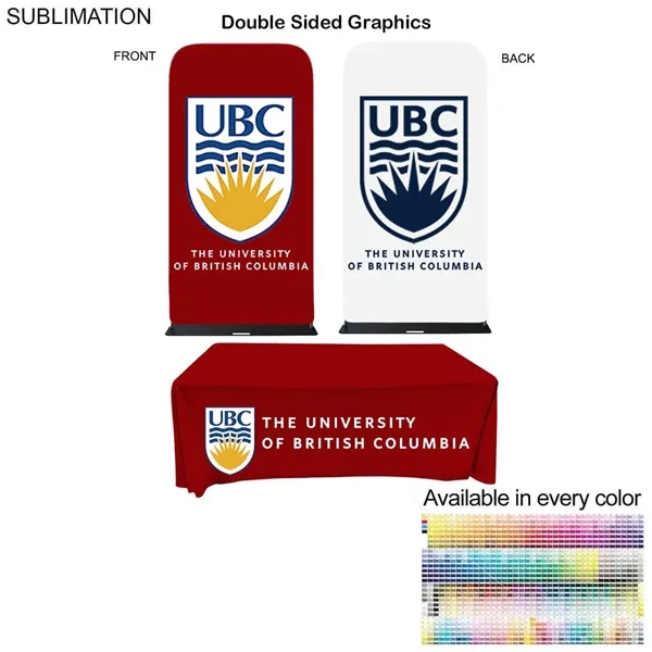 Event Package, 4'W Fabric Banner Steel Base & 8' Tablecloth