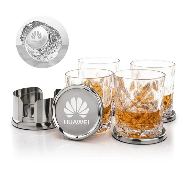 Baldoni Coasters & Woodward On-the-Rocks Set