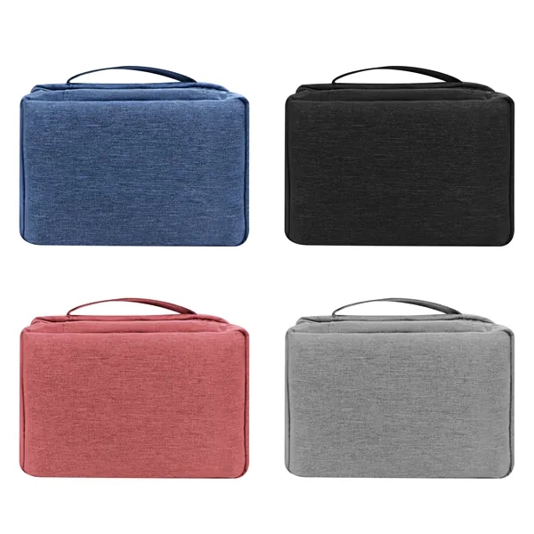 Polyester Portable Travel Hanging Toiletry Bag W/ Zipper