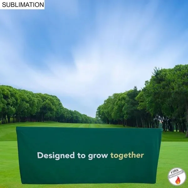 Outdoor Use Sublimated Premium Fitted Tablecloth 6' Table