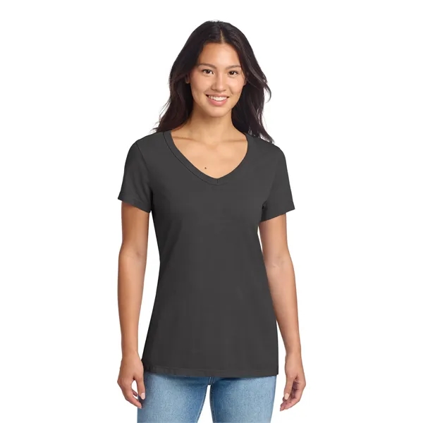 Port & Co Women's Beach Wash Garment-Dyed V-Neck Tee