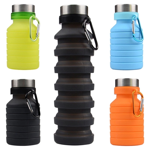 Collapsible Silicone Sport Water Bottle - Collapsible Silicone Sport Water Bottle - Image 1 of 5