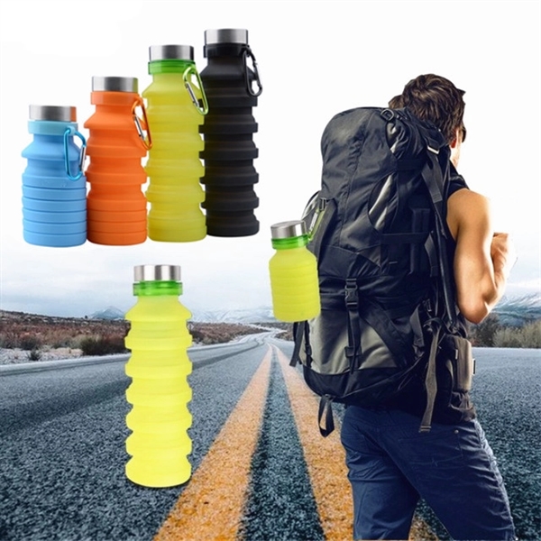 Collapsible Silicone Sport Water Bottle - Collapsible Silicone Sport Water Bottle - Image 3 of 5