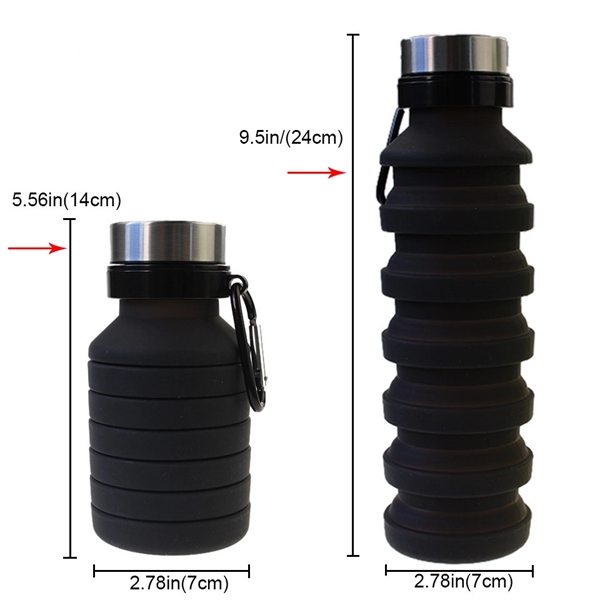 Collapsible Silicone Sport Water Bottle - Collapsible Silicone Sport Water Bottle - Image 4 of 5