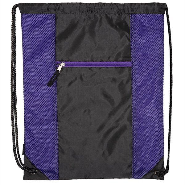 Porter Collection 210D Polyester/Mesh Pattern Drawstring Bag - Porter Collection 210D Polyester/Mesh Pattern Drawstring Bag - Image 3 of 3