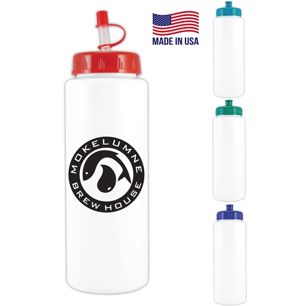 Large Sports Water Bottle with Straw