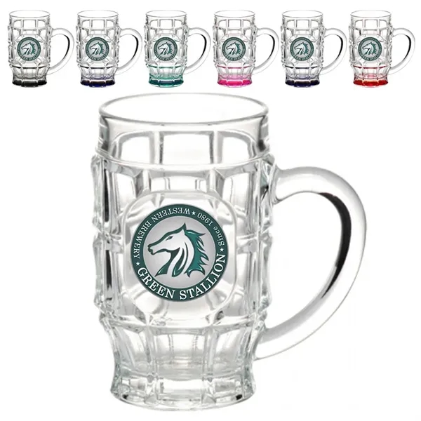 17.75 oz. Dimpled Glass Beer Mugs