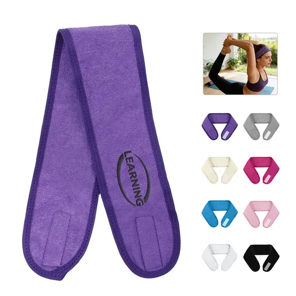 Soft Adjustable Facial Spa Headband W/ Hook&Loop