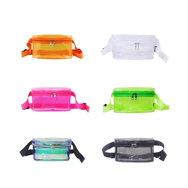 Clear Holographic Zipper Fanny Pack Adjustable Belt Bag