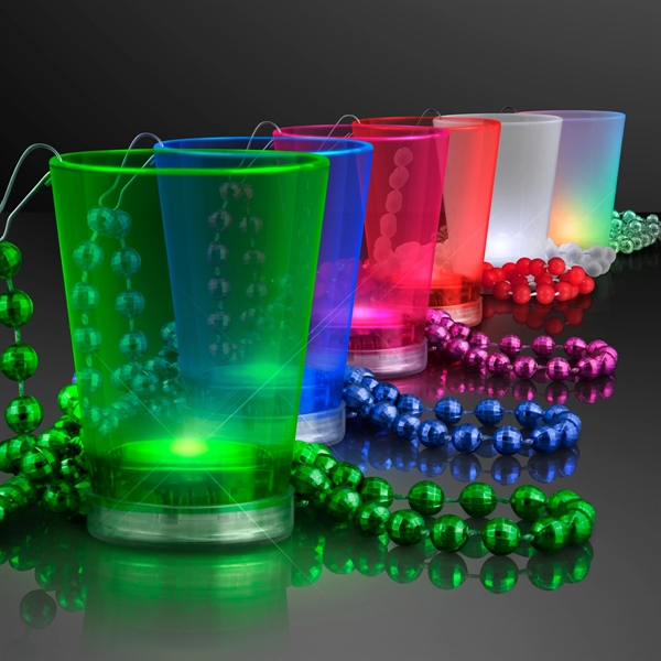 1.5 oz. Light Up Shot Glass on Party Bead Necklaces - 1.5 oz. Light Up Shot Glass on Party Bead Necklaces - Image 1 of 13