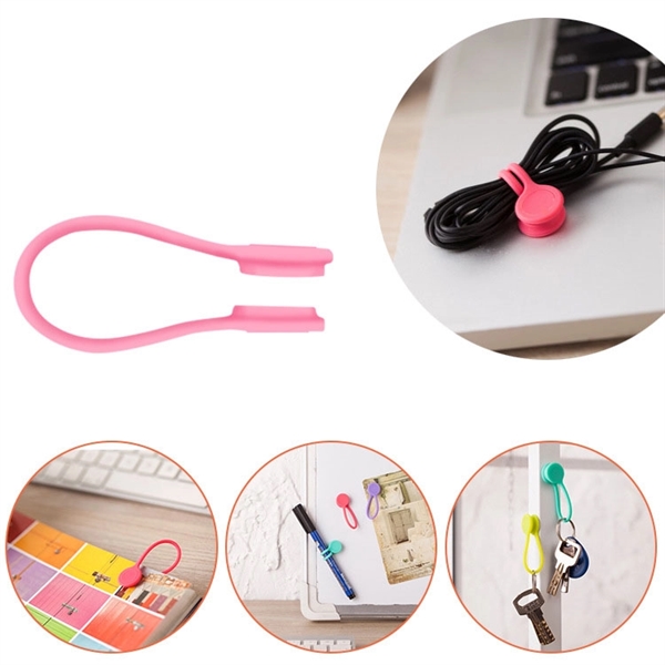 Magnetic Silicone Cable Cord Clip Organizer - Magnetic Silicone Cable Cord Clip Organizer - Image 2 of 3