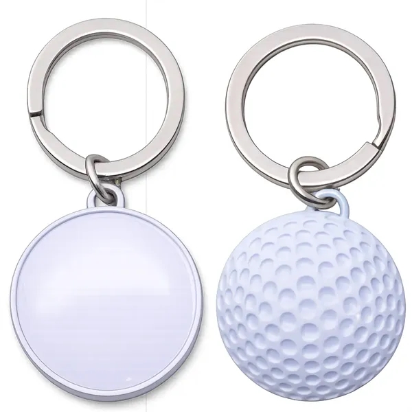 Golf Ball Shaped Metal Keychain