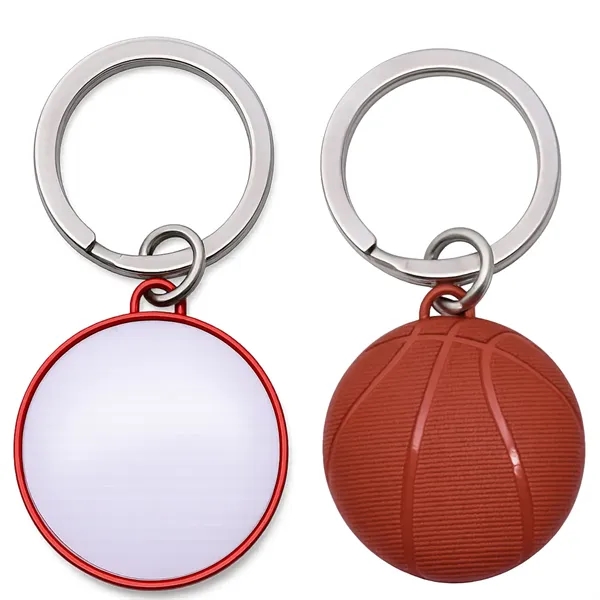 Basketball Shaped Metal Keychain