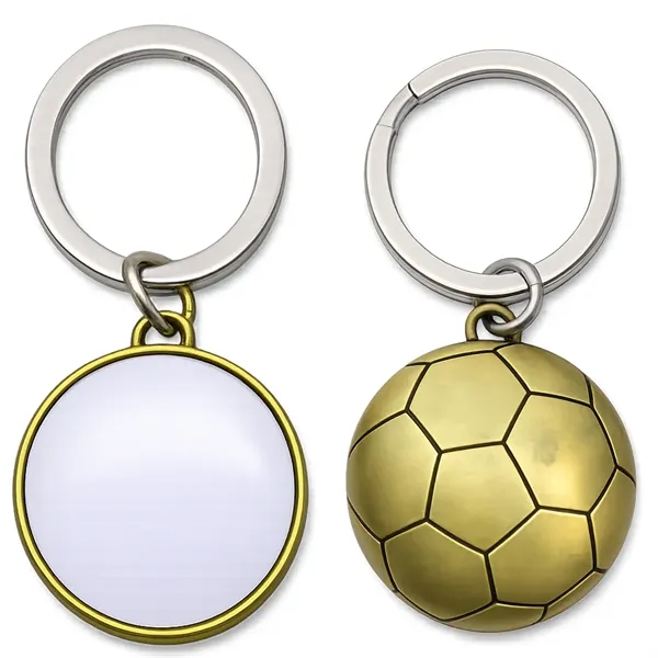 Soccer Ball Shaped Metal Keychain