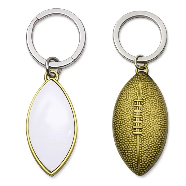 Football Shaped Metal Keychain