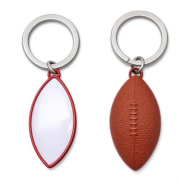 Football Shaped Metal Keychain