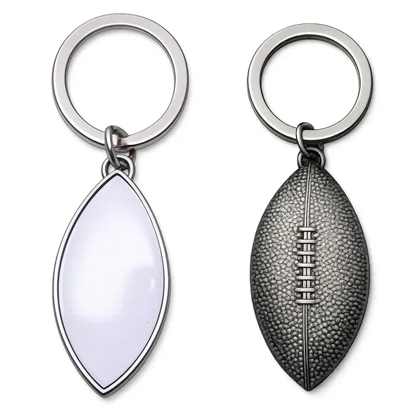 Football Shaped Metal Keychain