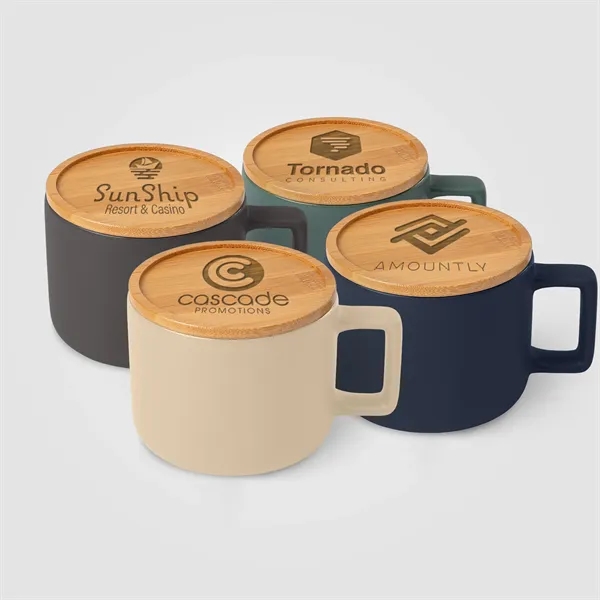 12oz. Ceramic Mug with Bamboo Lid