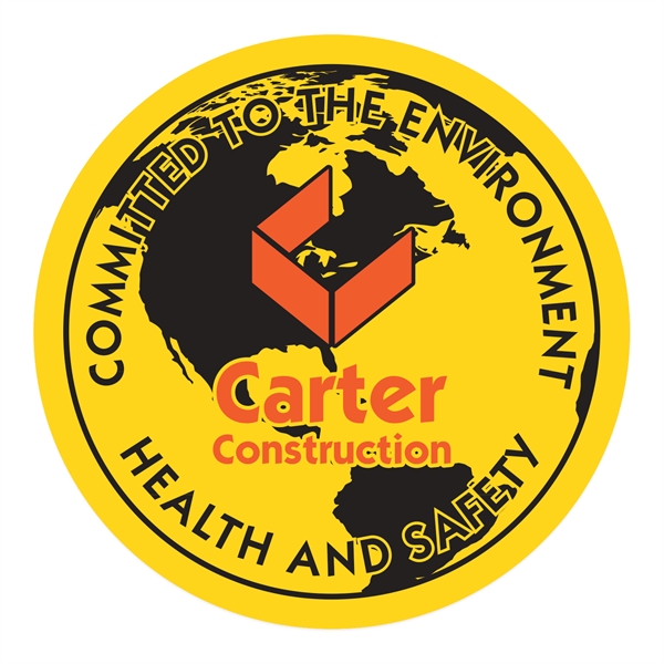 Round Yellow Vinyl Hard Hat Decal (2 1/2" Diameter)