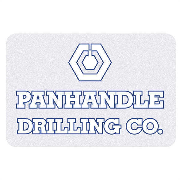 Rectangle White Reflective Hard Hat Decal (1 3/4"x2 5/8")
