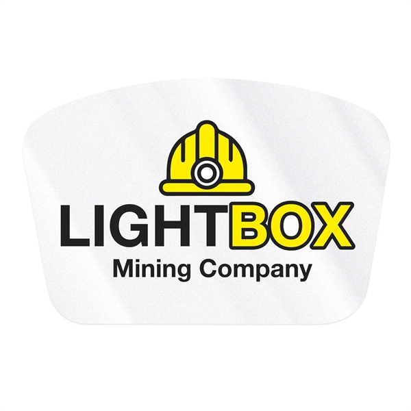 Curved Rectangle Clear Vinyl Hard Hat Decal (2"x3")