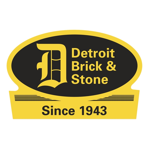 Oval w/ Rectangle Bottom Yellow Vinyl Hard Hat Decal